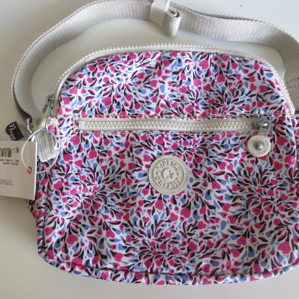 Kipling Keefe Floral Design Shoulder Crossbody bag NWT